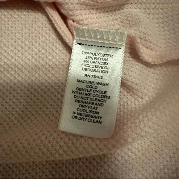 Cupio pale pink long sleeve top embroidered flowers size L - Picture 7 of 7